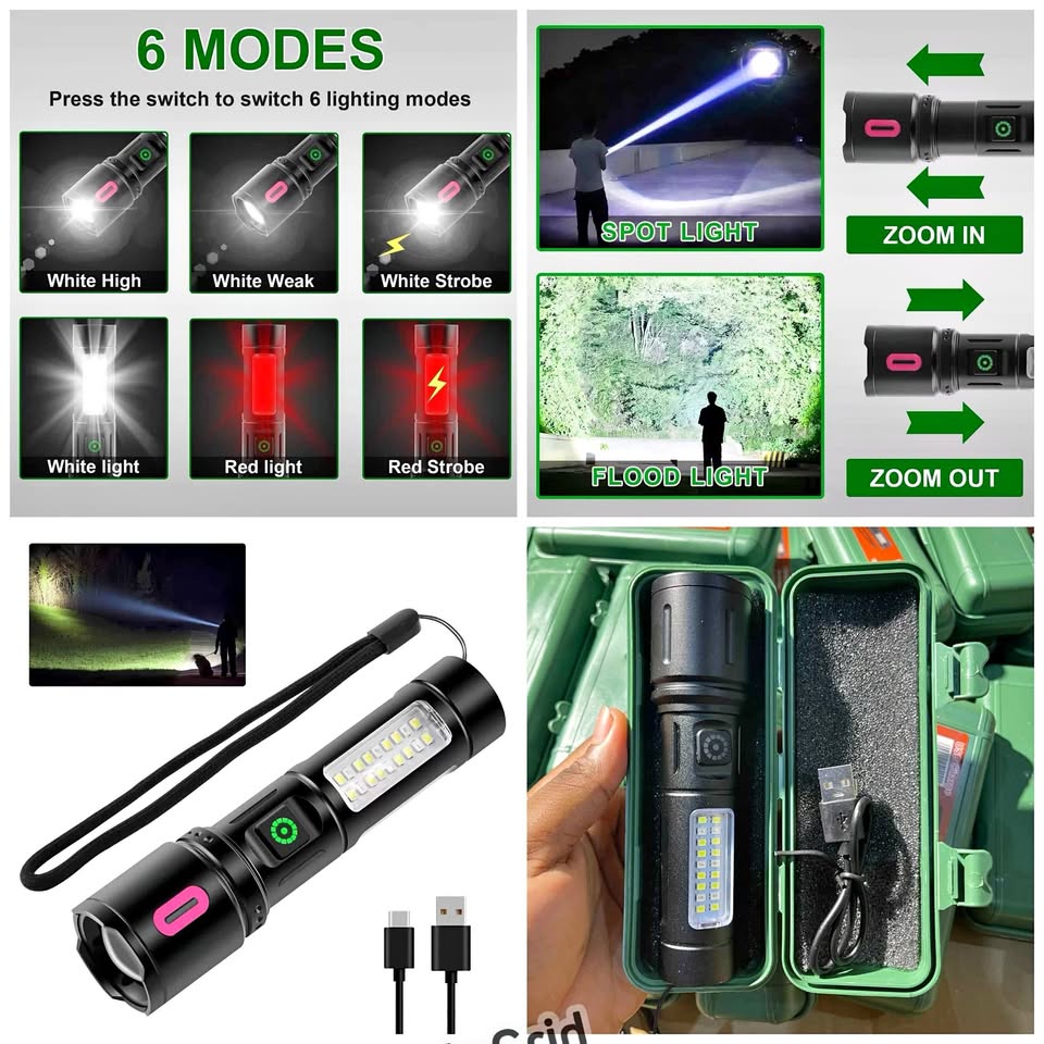 Lampe Torche Électrique Ultra Puissante — Éclairage Longue Distance