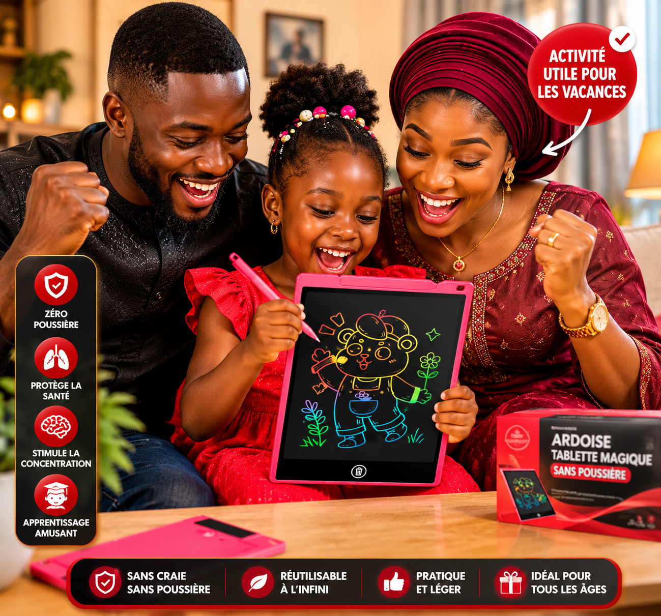 Ardoise Tablette Magique LCD — 🎓 Promo Spéciale Vacances