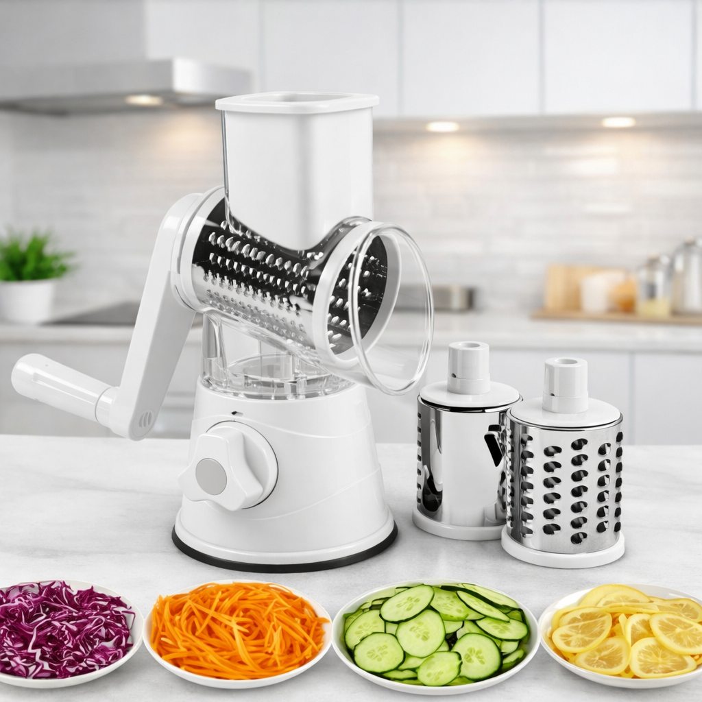 Découpeur de Légumes à Manivelle Multifonction — Cuisinez 3x Plus Vite