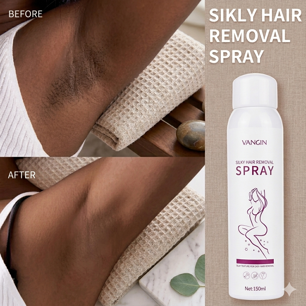 Spray Épilatoire Vangin Silky — Peau Douce en 5 Minutes, Sans Douleur
