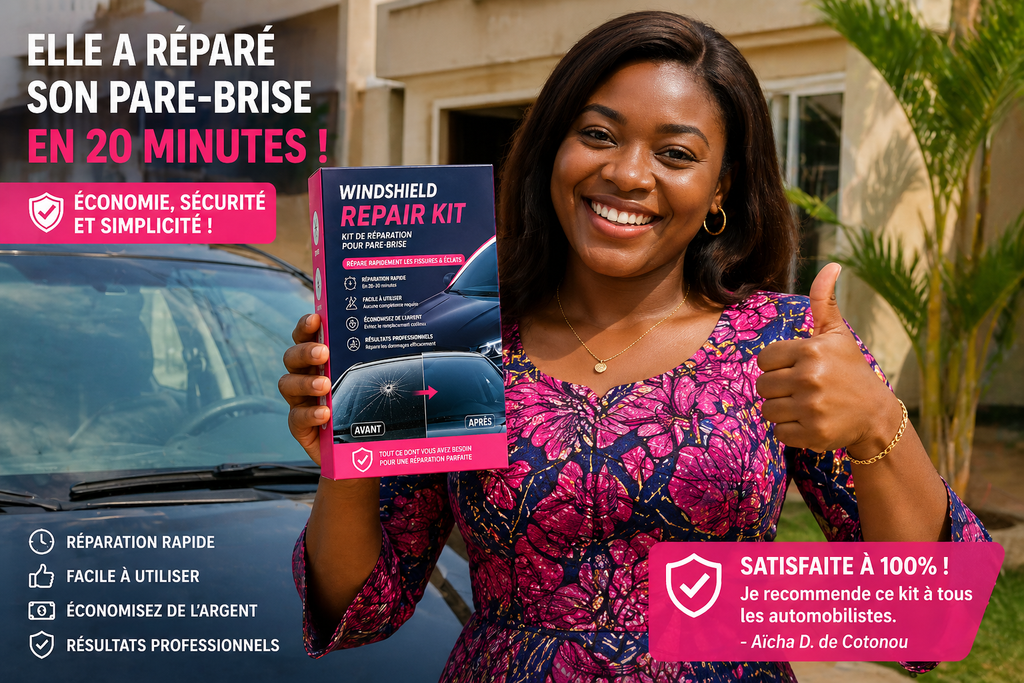 🔧 Kit Réparation Anti-Fissures Pare-Brise — Réparez en 10 Minutes, Économisez 150 000 FCFA