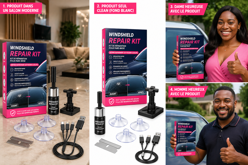 🔧 Kit Réparation Anti-Fissures Pare-Brise — Réparez en 10 Minutes, Économisez 150 000 FCFA